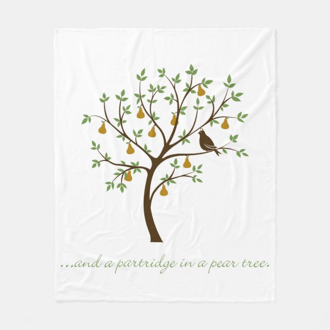 And a partridge in a pear tree fleece blanket (Front)