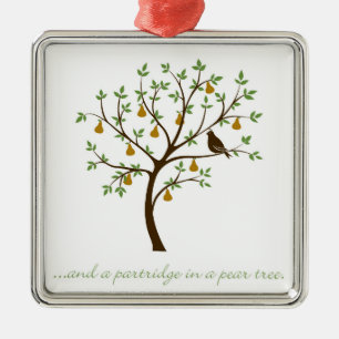 And a partridge in a pear tree metal tree decoration