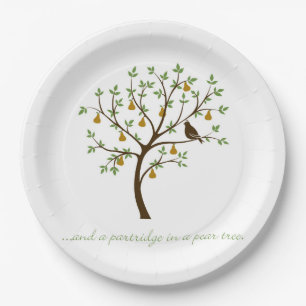 And a partridge in a pear tree paper plate