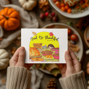 And Be Thankful Inspirational Postcard