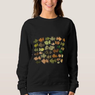 And Brown Watercolor Fish Pattern Sweatshirt