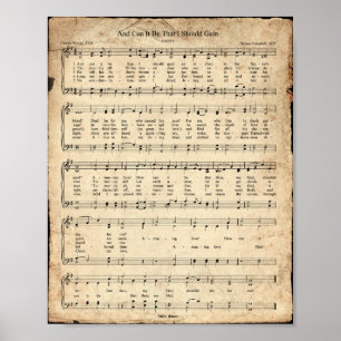 And Can It Be Vintage Hymn Poster