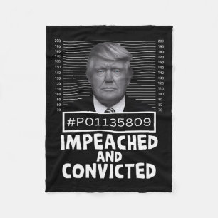 And Convicted Felon 45 Funny Anti Trump Mugshot  Fleece Blanket