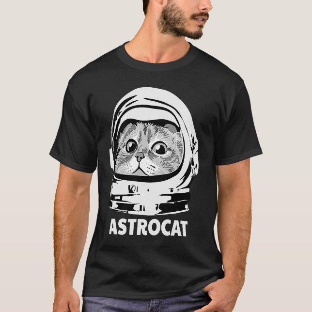 And Cute Astrocat Cat Astronaut Suit Outer Space C T-Shirt (Front)