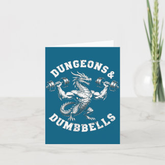And Dungeons Dumbbells Gym Workout Fantasy Card