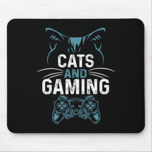 And Gaming Cute Cat Lover Gamer Video Game Cute De Mouse Pad