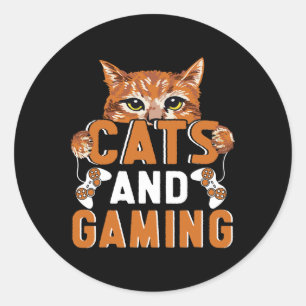 And Gaming For The Cat Lover Gamer Video Game Play Classic Round Sticker