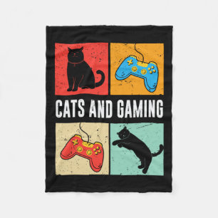 And Gaming For The Cat Lover Gamer Video Game Play Fleece Blanket
