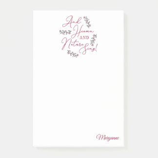 And Heaven and Nature Sing - Personalised Post-it Notes