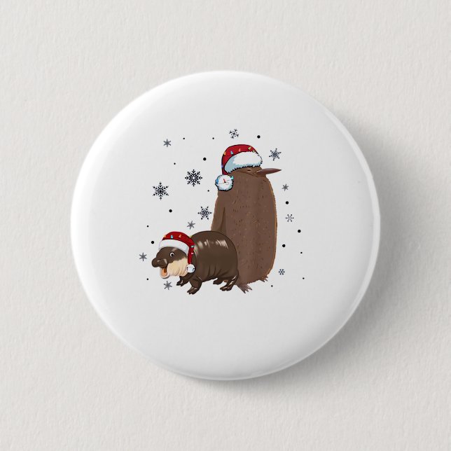 and Hippo Long Sleeve T-Shirt 6 Cm Round Badge (Front)