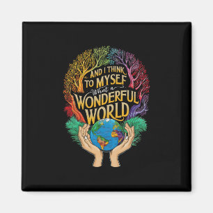 And I Think To Myself What A Wonderful World Earth Magnet