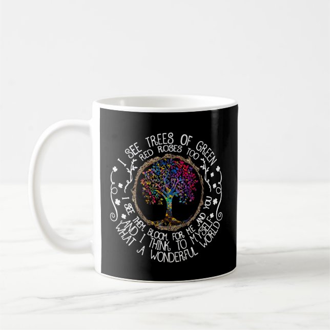 And I Think To Myself What A Wonderful World Quote Coffee Mug (Left)
