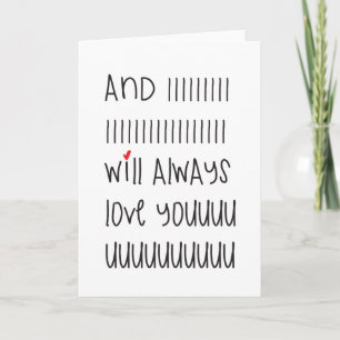 And I will always love you cute quote card