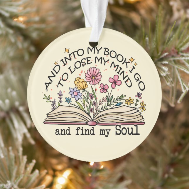 And Into My Book I Go – Floral Book Lover Ornament (Tree)