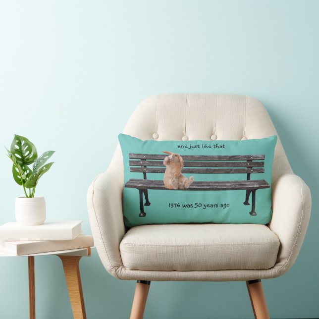 And Just Like That Rabbit on a bench Pillow (Chair)