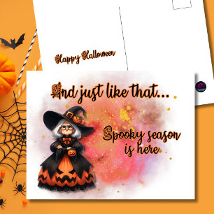 And Just Like That Spooky Season Is Here Witch Holiday Postcard