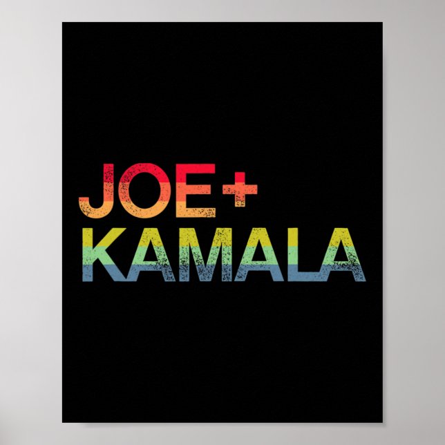 And Kamala Bold Retro Rainbow Pride Biden Harris  Poster (Front)