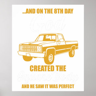 and on the 8th day god creared the square body and poster