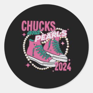 And Pearls I'm With Her Kamala 2024  Classic Round Sticker