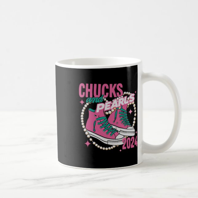 And Pearls I'm With Her Kamala 2024  Coffee Mug (Right)