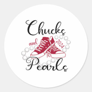 And Pearls I'm With Her Kamala 2024 For President  Classic Round Sticker