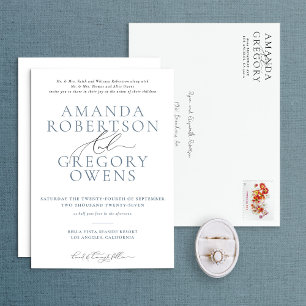 And Script Elegant Serenity Wedding Invitation