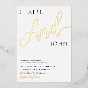 And Script Wedding Invitation