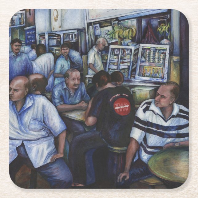 And…She Married the Mailman, Singapore Square Paper Coaster (Front)