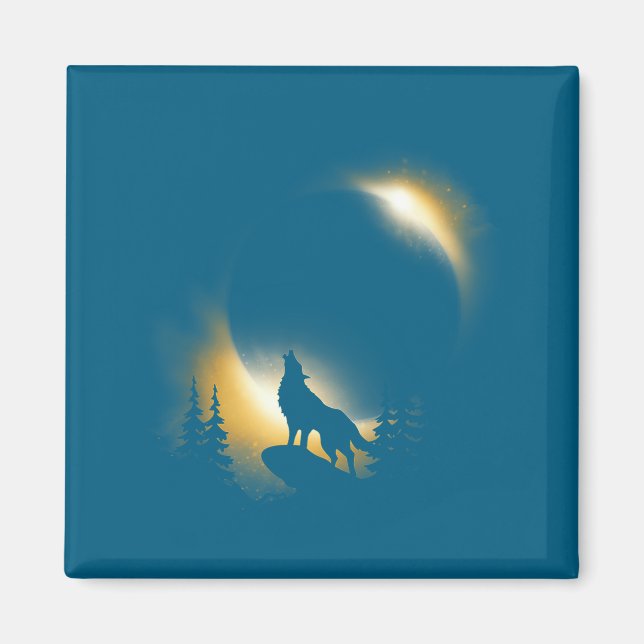 And Shirt Wolf Moon Sun Wolf Total Magnet (Front)