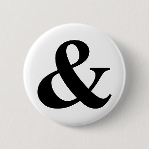 & And Sign Ampersand Logogram Symbol Icon Shortcut 6 Cm Round Badge