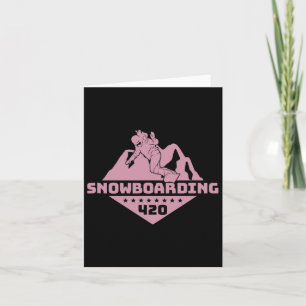 And Snowboarding Mountains Snowboard Snowboarder W Card