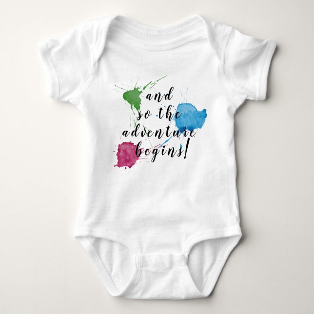 And So The Adventure Begins! Baby Bodysuit (Front)