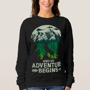 And So The Adventure Begins Camping Deer Vintage Sweatshirt