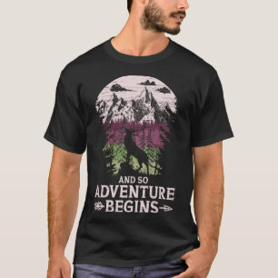 And So The Adventure Begins Camping Deer Vintage   T-Shirt