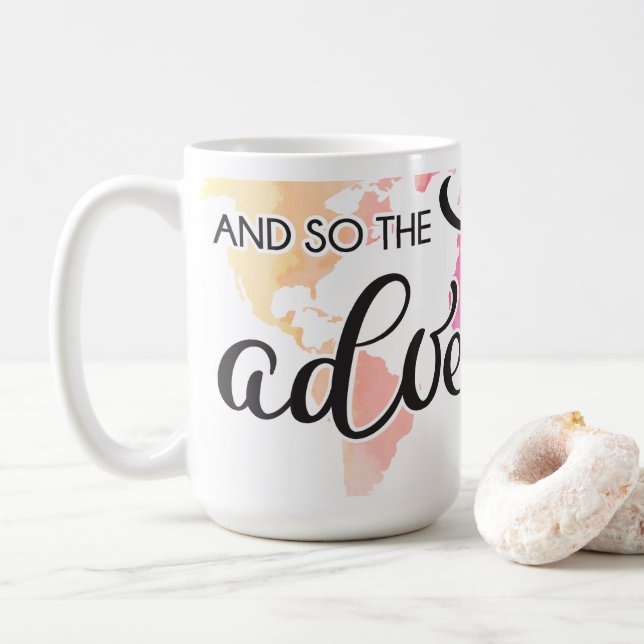 And So the Adventure Begins Coffee Mug (With Donut)