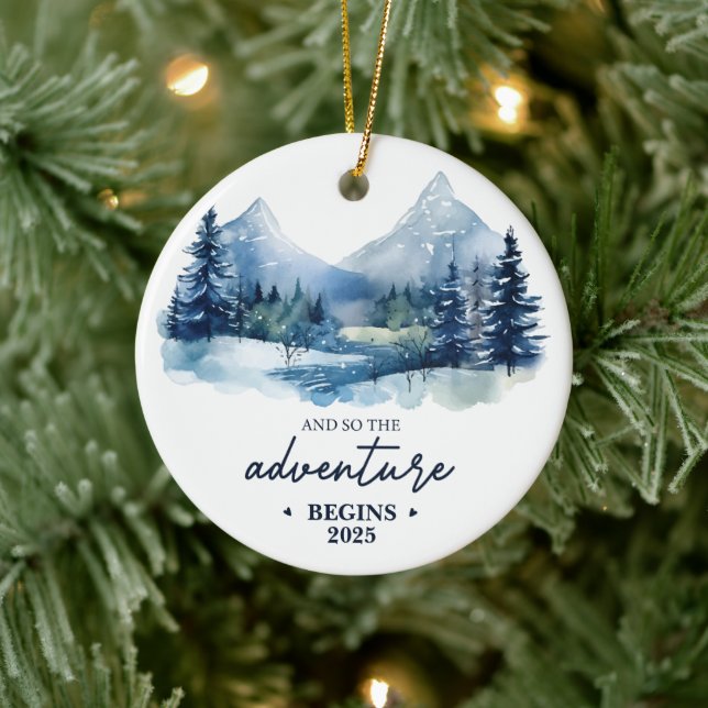 And So the Adventure Begins - Custom Year Ceramic Tree Decoration (Tree)