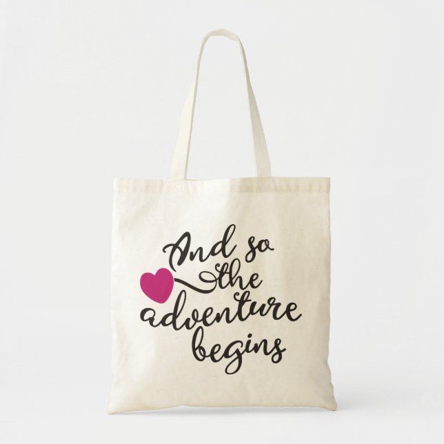 And So the Adventure Begins Decorative Tote Bag (Front)