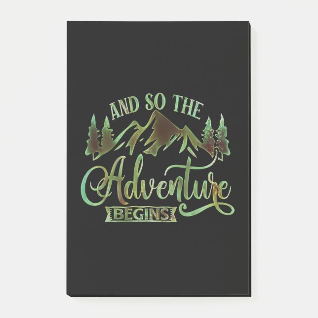 And So The Adventure Begins, funny adventurer Post-it Notes (Front)