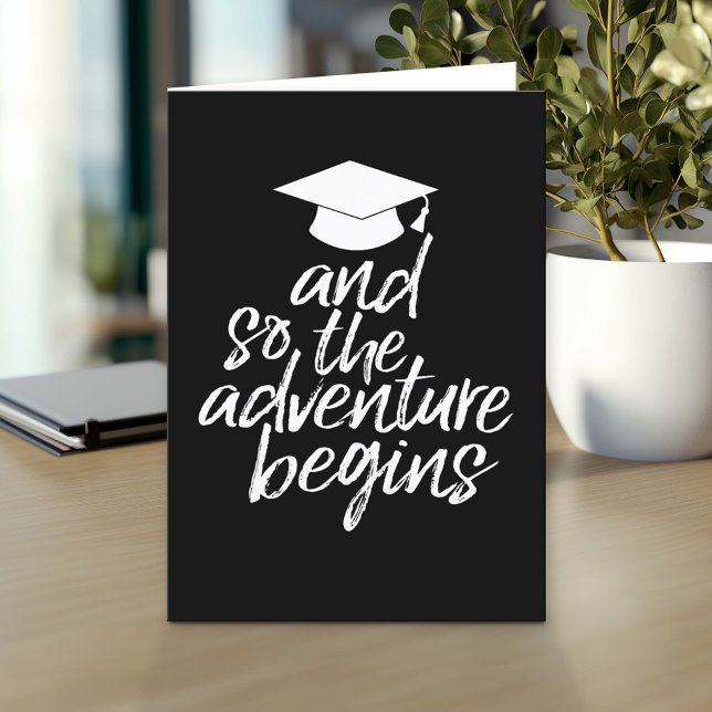 And So The Adventure Begins - Graduation Card (And so the adventure begins - Custom Graduation Greeting Card)