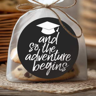 And So The Adventure Begins - Graduation Classic Round Sticker