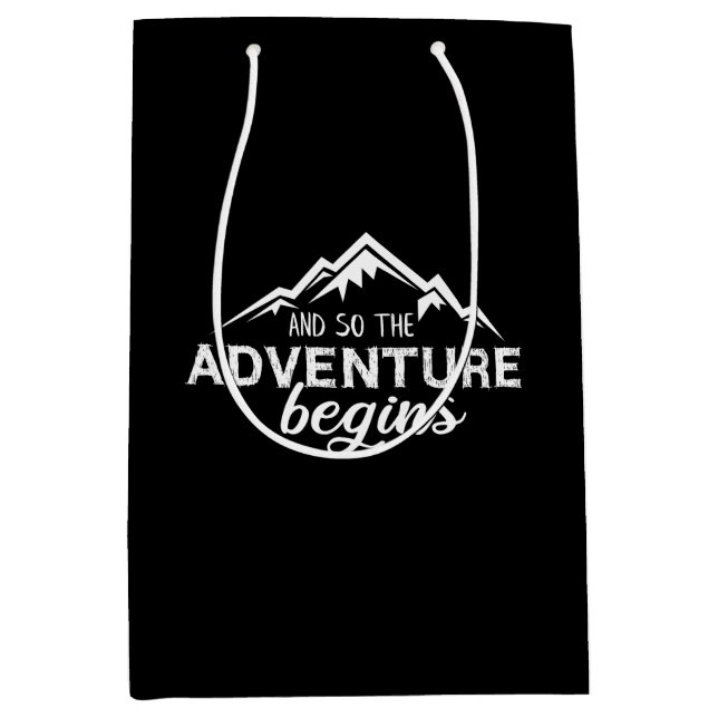 and so the adventures beigns medium gift bag (Front)