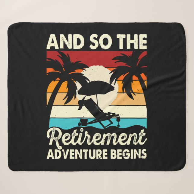 And So The Retirement Adventure Begins Sherpa Blanket (Front (Horizontal))