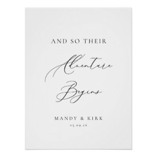 And So Their Adventure Begins Wedding Backdrop Poster