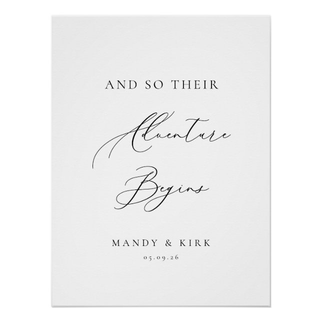 And So Their Adventure Begins Wedding Backdrop  Poster (Front)