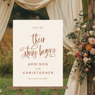 And So Their Story Begins Script Wedding Welcome Acrylic Sign