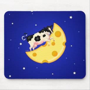 And the Cow Jumped Over the Cheese Moon Mouse Pad