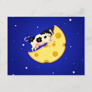And the Cow Jumped Over the Cheese Moon Postcard