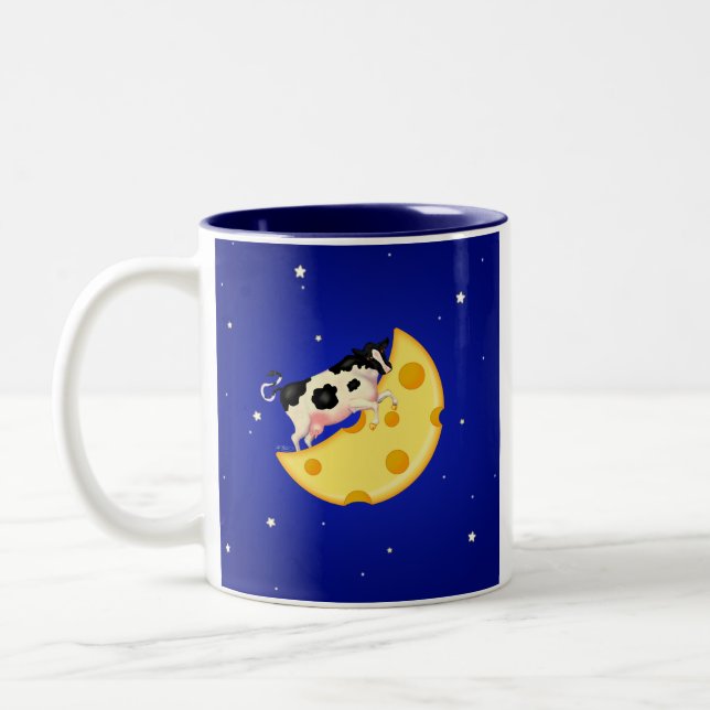 And the Cow Jumped Over the Cheese Moon Two-Tone Coffee Mug (Left)