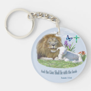 And the Lion shall lie with the Lamb Key Ring