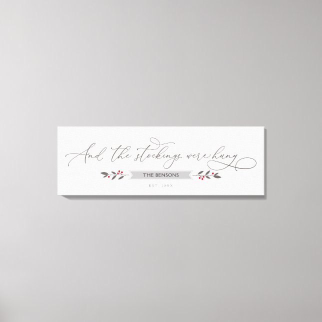 And The Stockings Were Hung Personalised Christmas Canvas Print (Front)